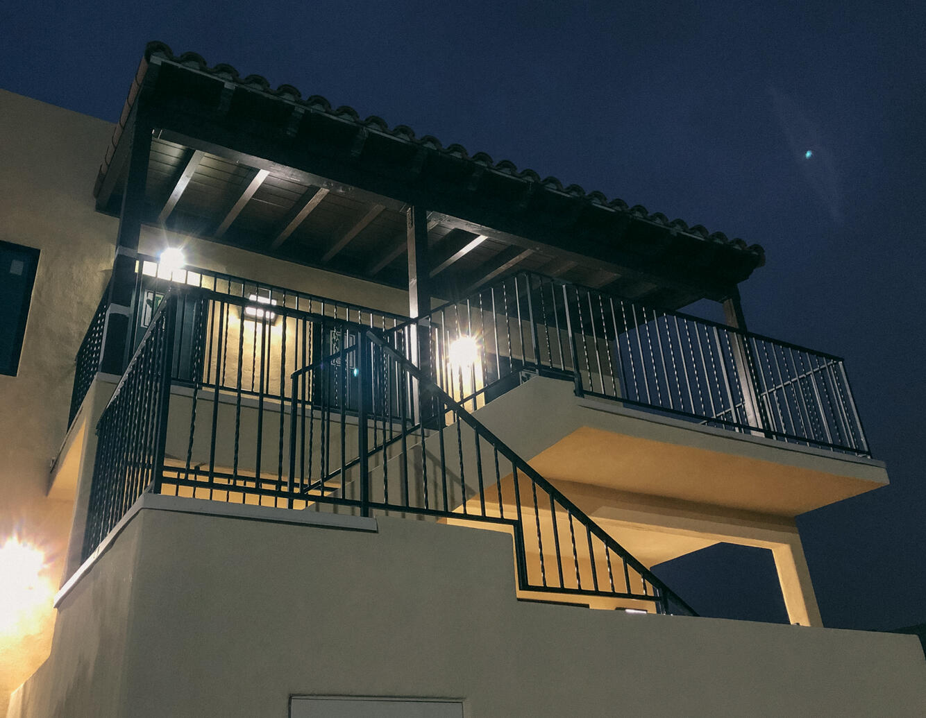 Ornamental galvanized metal railing - Bankers Hill